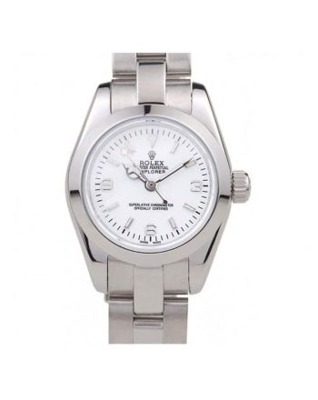 Rolex Explorer Polished Stainless Steel White Dial 98088 Women 26MM